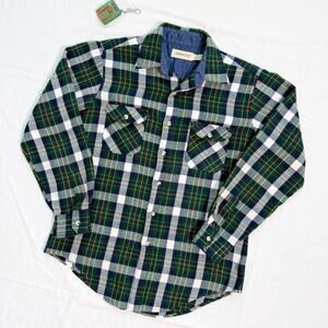 Vintage St John's Bay Plaid Flannel Overshirt - M
